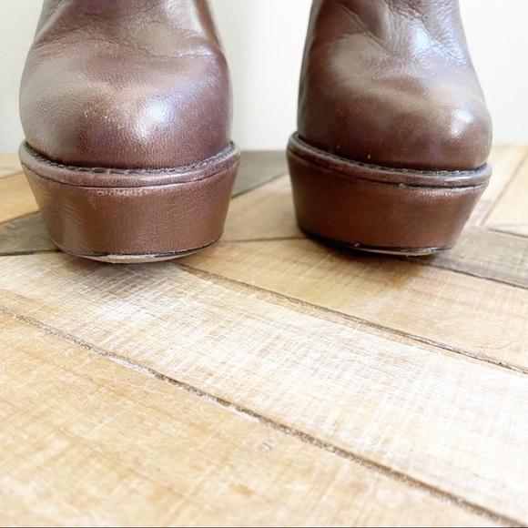 Prada Brown Leather Chunky Ankle Boots - Picture 4 of 15